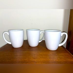 White Corelle coffee mugs